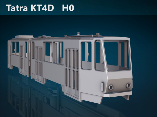 Tatra KT4D H0 [body] in Tan Fine Detail Plastic