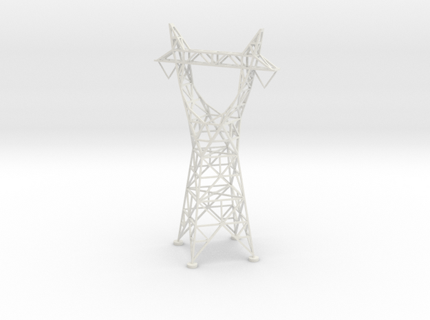 Electrical Transmission Tower 7" version 2 Z scale in White Natural Versatile Plastic