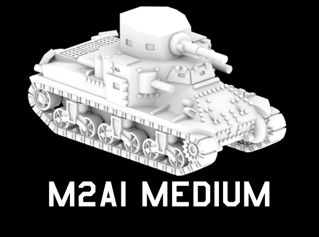 M2A1 Medium in White Natural Versatile Plastic: 1:220 - Z
