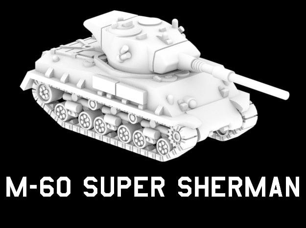 M-60 Super Sherman in White Natural Versatile Plastic: 1:220 - Z