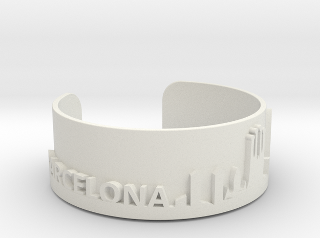Barcellona Skyline Bracelet in White Natural Versatile Plastic