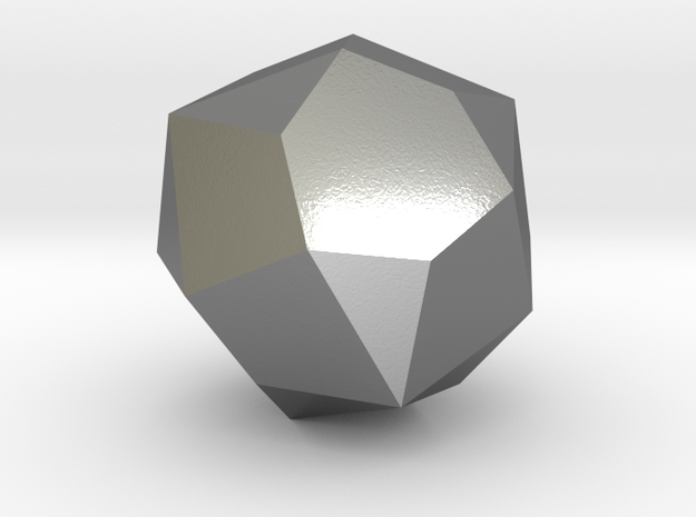 01. Self Dual Icosioctahedron Pattern 1 - 10mm in Polished Silver