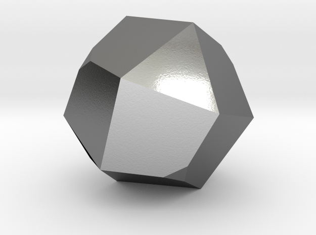 03. Self Dual Icosioctahedron Pattern 3 - 10mm in Polished Silver