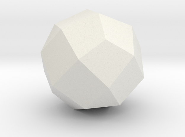 04. Self Dual Icosioctahedron Pattern 4 - 1in in White Natural Versatile Plastic