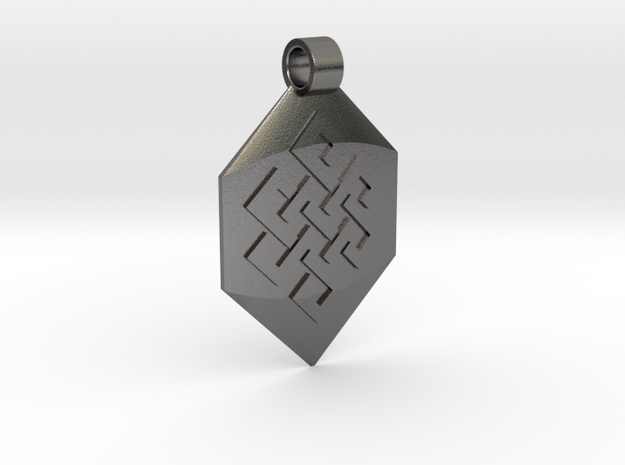 Endless Knot Guitar Pick Pendant in Processed Stainless Steel 316L (BJT)