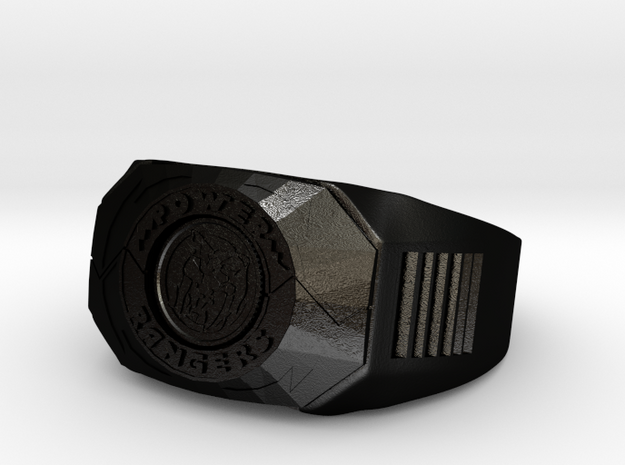 Yellow Power Ranger Morpher Ring Size 10 in Matte Black Steel