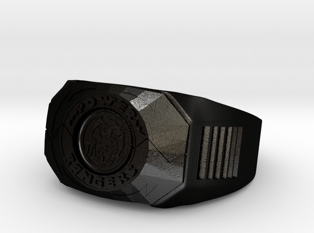 Yellow Power Ranger Morpher Ring Size 12 in Matte Black Steel