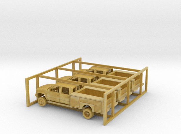 1/160 3X 1990-98 Chevy Silverado CrewCab Utility  in Tan Fine Detail Plastic