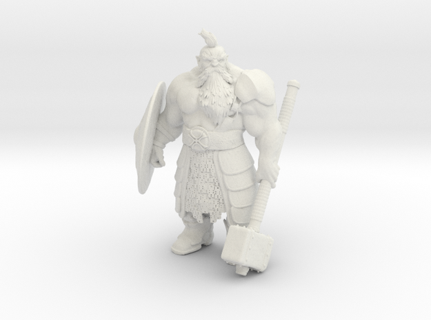 Dwarf warrior in White Natural Versatile Plastic
