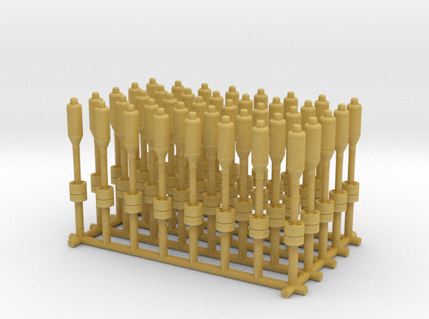1/72 USN Hedgehog Thrower Rockets Set 40pcs in Tan Fine Detail Plastic
