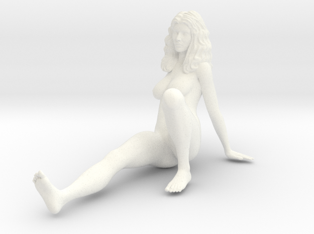 Nude Reclining Woman 2 in White Processed Versatile Plastic