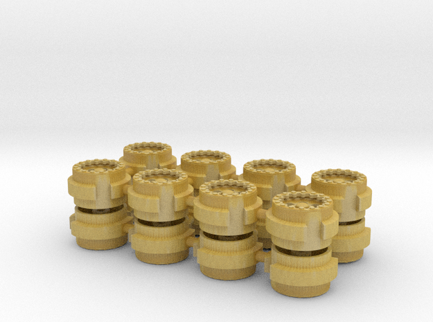 4 sets of 9mm "Bump" Beadlock Wheels in Tan Fine Detail Plastic