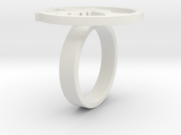 Lucy Ring in White Natural Versatile Plastic