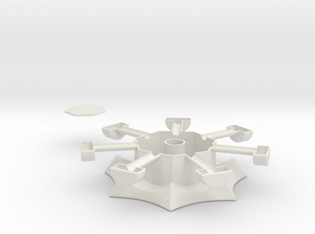 Heptagonal domino center misc. (print 2) in White Natural Versatile Plastic