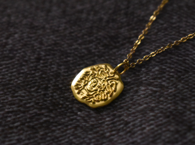 Medallion of Medusa in 18k Gold Plated Brass