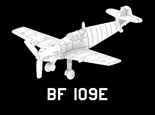Bf 109E in White Natural Versatile Plastic: 1:220 - Z