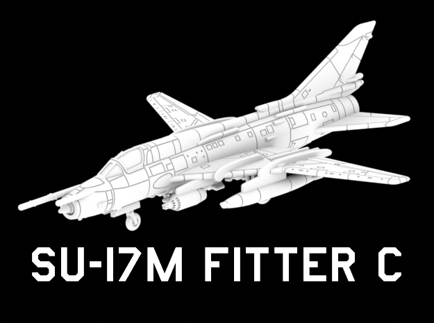 Su-17M Fitter C (Loaded, Wings Out) in White Natural Versatile Plastic: 1:220 - Z