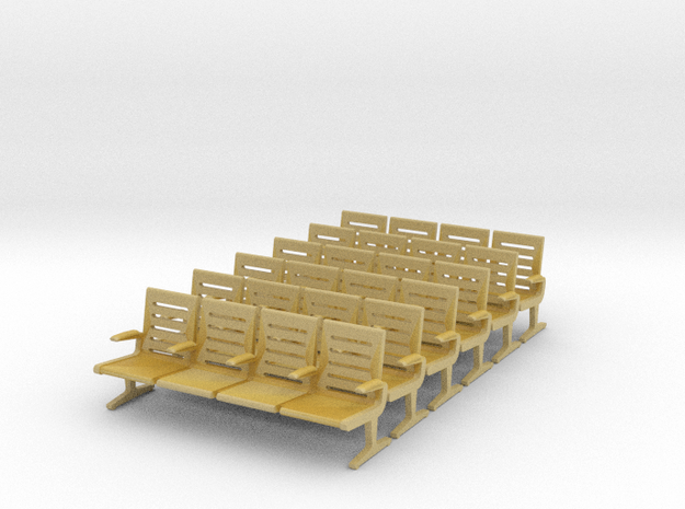 Modern Seat X 6 - N Scale in Tan Fine Detail Plastic