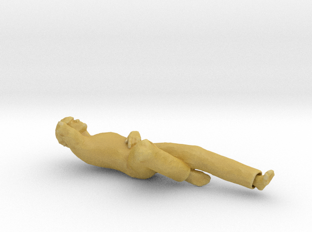 Man Laying Left Leg & Arm Bent in Clear Ultra Fine Detail Plastic: 1:160 - N