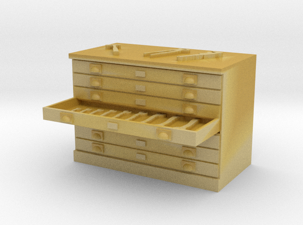 Tool Chest with Open Drawer in Tan Fine Detail Plastic: 1:64 - S