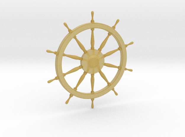 1/20 Ships Wheel (Helm) 91 mm diameter in Tan Fine Detail Plastic