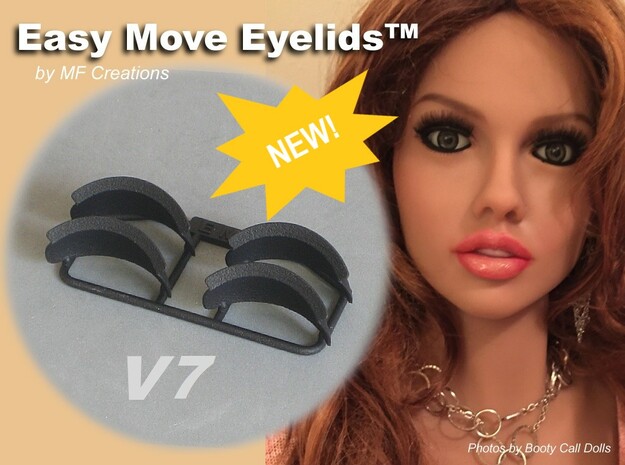 Easy Move Eyelids™ V7-2PR in Black PA12