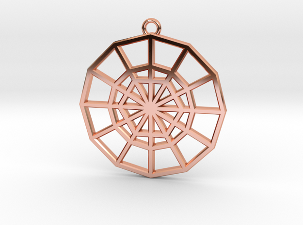 Restoration Emblem 01 Medallion (Sacred Geometry) in Polished Copper