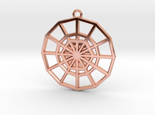 Restoration Emblem 03 Medallion (Sacred Geometry) in Polished Copper