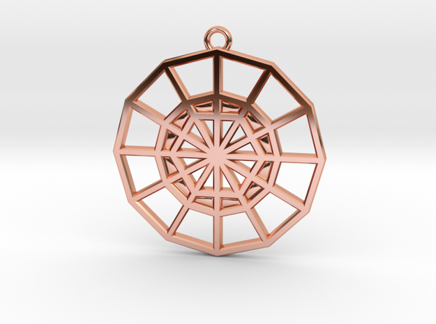 Restoration Emblem 04 Medallion (Sacred Geometry) in Polished Copper