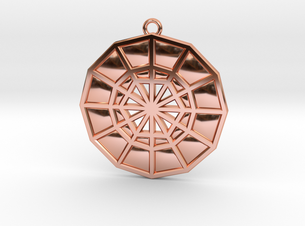 Restoration Emblem 05 Medallion (Sacred Geometry) in Polished Copper
