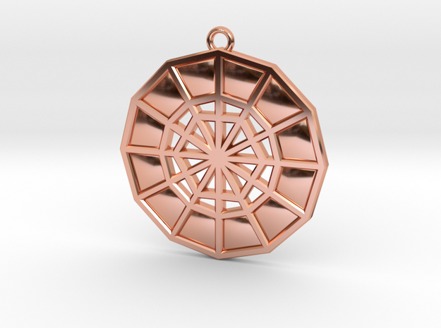 Restoration Emblem 08 Medallion (Sacred Geometry) in Polished Copper