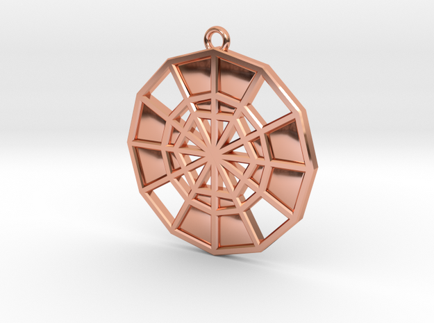 Restoration Emblem 14 Medallion (Sacred Geometry) in Polished Copper