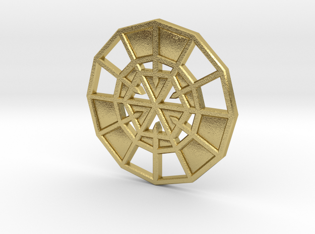 Resurrection Emblem CHARM 10 (Sacred Geometry) in Natural Brass