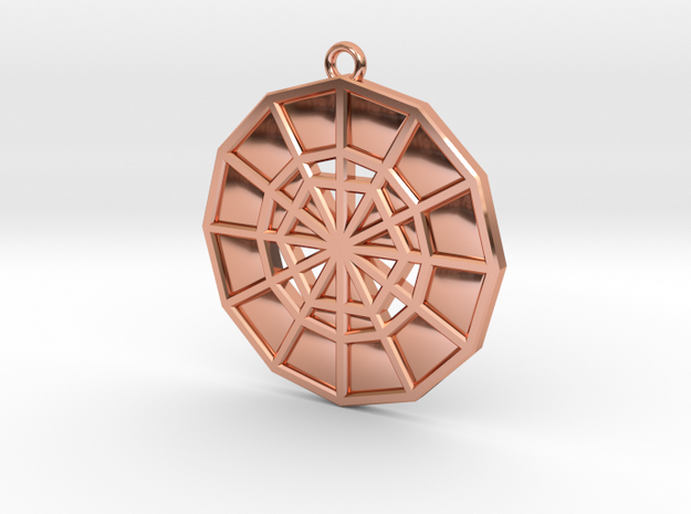 Restoration Emblem 12 Medallion (Sacred Geometry) in Polished Copper
