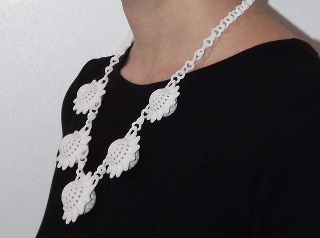 Astrosphaera Necklace in White Natural Versatile Plastic
