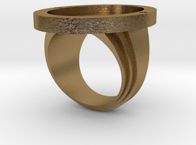 dune signet ring in Polished Gold Steel