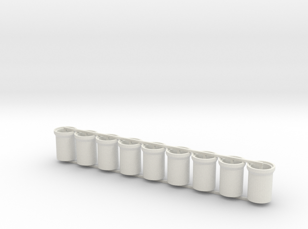 Concrete Pipes - 6 foot - Z scale in White Natural Versatile Plastic