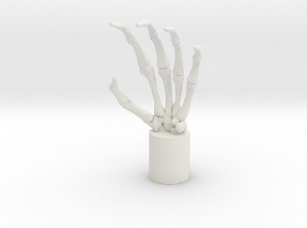 Skeletal Hand Scratcher in White Natural Versatile Plastic