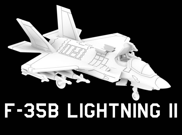 F-35B Lightning II (Loaded, Vertical) in White Natural Versatile Plastic: 1:220 - Z