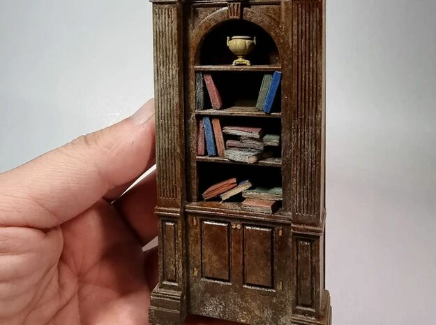 Bookshelf 01 1:48 Scale in Tan Fine Detail Plastic