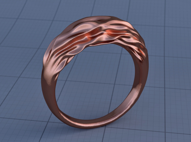 Differential Growth Ring 3 in Polished Copper