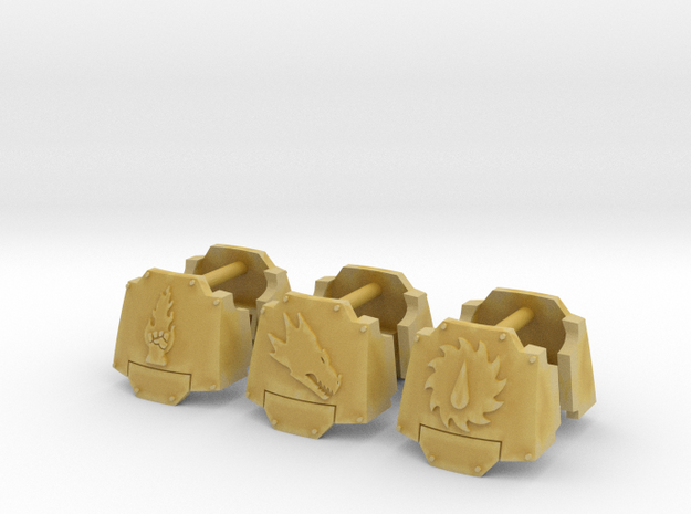 Commission 273 MkX Dreadnought shoulder pads in Tan Fine Detail Plastic