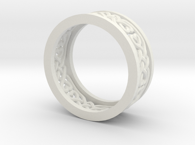 Heart Celtic Knot Ring size 7 in White Natural Versatile Plastic