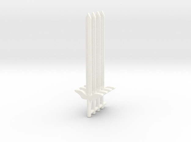 Octavia Swords 4-pack in White Processed Versatile Plastic