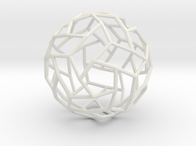 Interwoven icosidodecahedron in White Natural Versatile Plastic