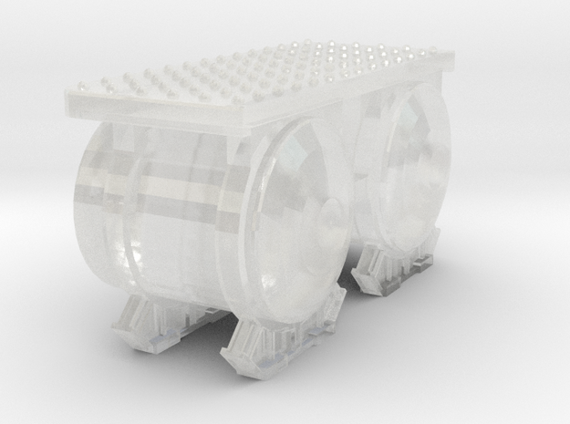 N Scale PRR I1 Air Tanks & Step Platform in Clear Ultra Fine Detail Plastic