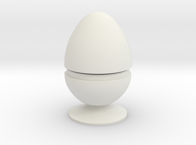 Two part hollow egg shell with foot in White Natural Versatile Plastic