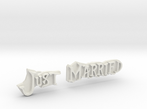 JUST MARRIED in White Natural Versatile Plastic