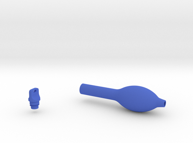 Smooth Bulb Pen Grip - small without buttons in Blue Processed Versatile Plastic