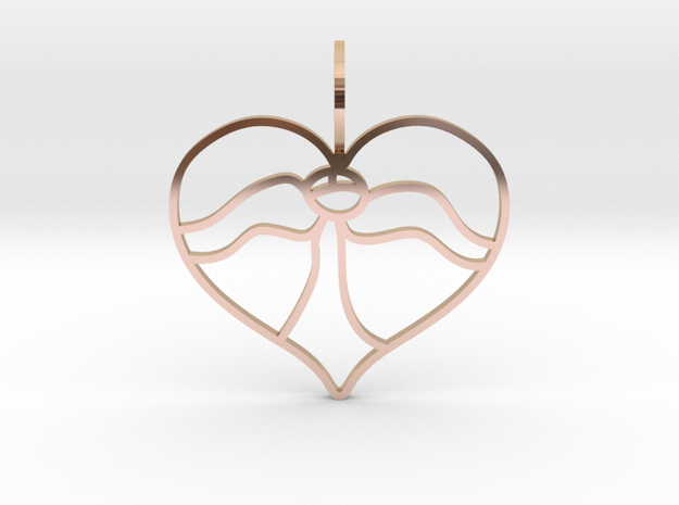 Angel Heart in 14k Rose Gold Plated Brass